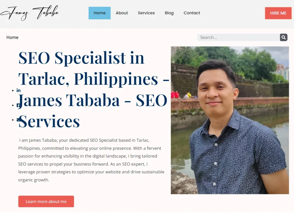 James Tababa website, SEO Services - Specialist in Tarlac, Philippines